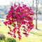 Artificial Hibiscus Fake Hanging Flowers Plants for Outdoors Spring Summer Decor, 2pcs Fuchsia Silk Hibiscus Long Trailing Vines
